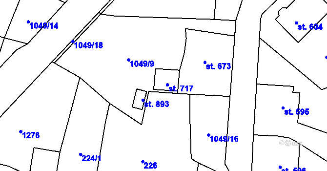 Parcela st. 717 v KÚ Jablonné v Podještědí, Katastrální mapa
