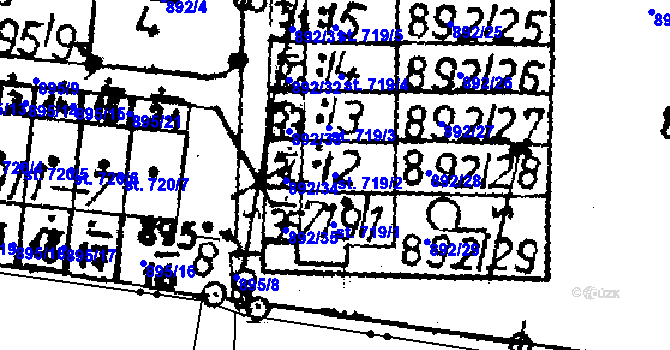 Parcela st. 719/2 v KÚ Jablonné v Podještědí, Katastrální mapa