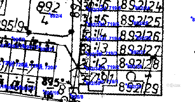 Parcela st. 719/3 v KÚ Jablonné v Podještědí, Katastrální mapa