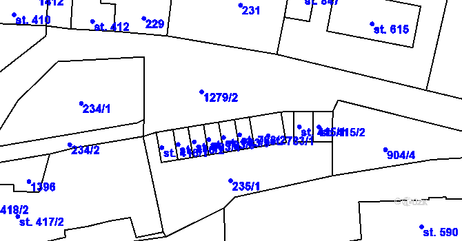 Parcela st. 783/3 v KÚ Jablonné v Podještědí, Katastrální mapa