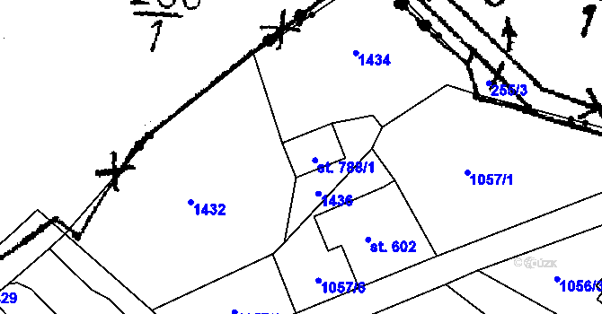 Parcela st. 788/1 v KÚ Jablonné v Podještědí, Katastrální mapa
