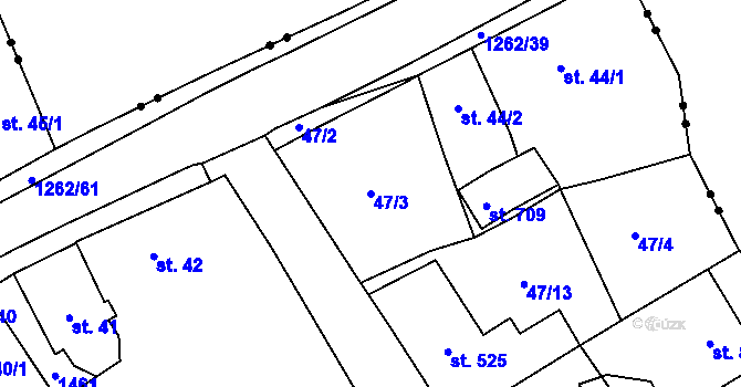 Parcela st. 47/3 v KÚ Jablonné v Podještědí, Katastrální mapa