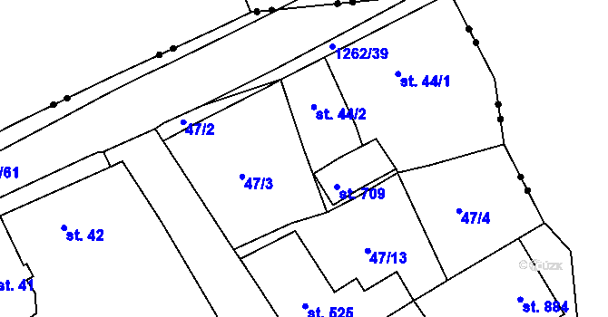 Parcela st. 47/9 v KÚ Jablonné v Podještědí, Katastrální mapa