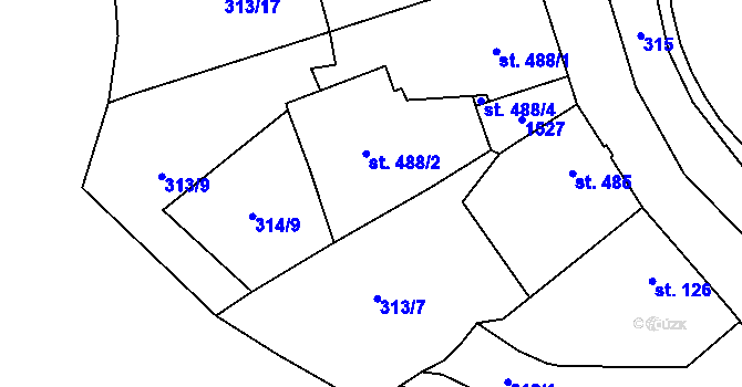 Parcela st. 313/15 v KÚ Jablonné v Podještědí, Katastrální mapa