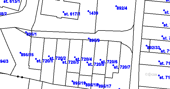 Parcela st. 895/14 v KÚ Jablonné v Podještědí, Katastrální mapa