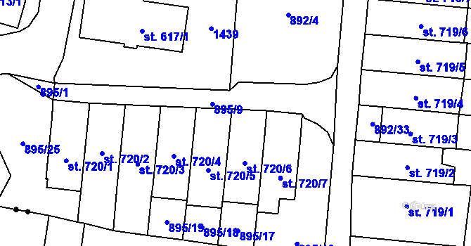 Parcela st. 895/15 v KÚ Jablonné v Podještědí, Katastrální mapa