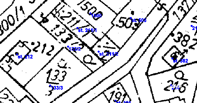 Parcela st. 211/2 v KÚ Markvartice v Podještědí, Katastrální mapa