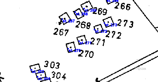 Parcela st. 271 v KÚ Markvartice v Podještědí, Katastrální mapa