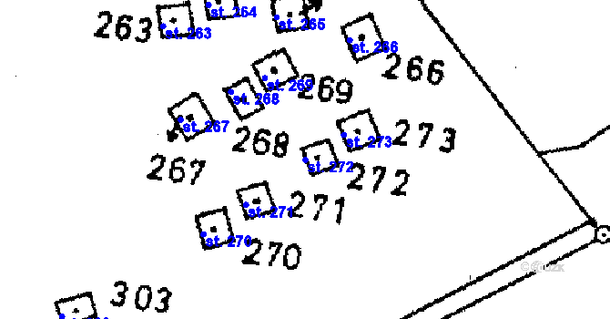 Parcela st. 272 v KÚ Markvartice v Podještědí, Katastrální mapa