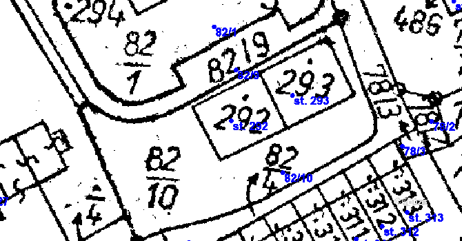 Parcela st. 292 v KÚ Markvartice v Podještědí, Katastrální mapa