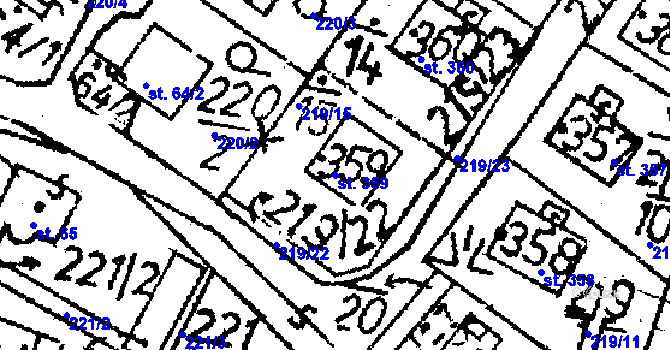 Parcela st. 359 v KÚ Markvartice v Podještědí, Katastrální mapa