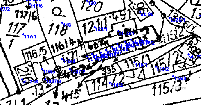 Parcela st. 415 v KÚ Markvartice v Podještědí, Katastrální mapa