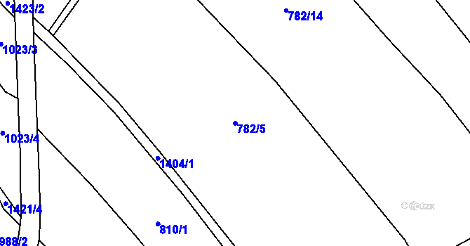 Parcela st. 782/5 v KÚ Markvartice v Podještědí, Katastrální mapa