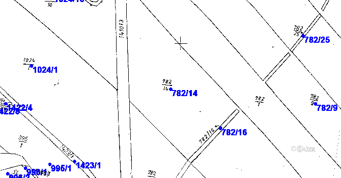 Parcela st. 782/14 v KÚ Markvartice v Podještědí, Katastrální mapa