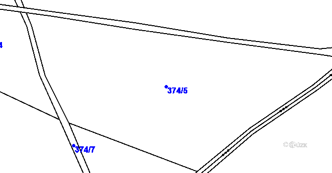 Parcela st. 374/5 v KÚ Markvartice v Podještědí, Katastrální mapa