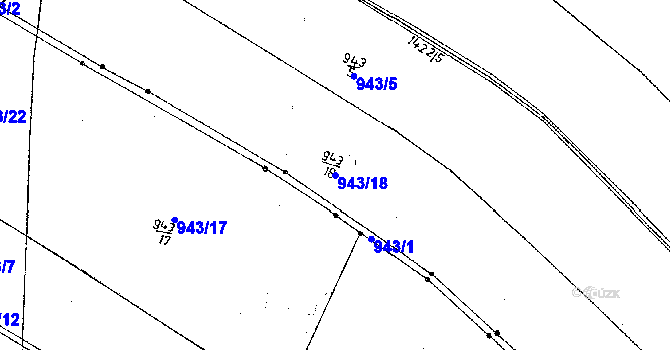 Parcela st. 943/18 v KÚ Markvartice v Podještědí, Katastrální mapa