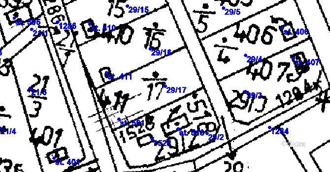Parcela st. 29/17 v KÚ Markvartice v Podještědí, Katastrální mapa