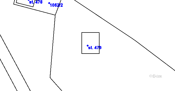 Parcela st. 479 v KÚ Markvartice v Podještědí, Katastrální mapa