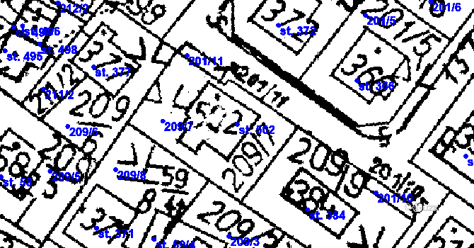 Parcela st. 502 v KÚ Markvartice v Podještědí, Katastrální mapa