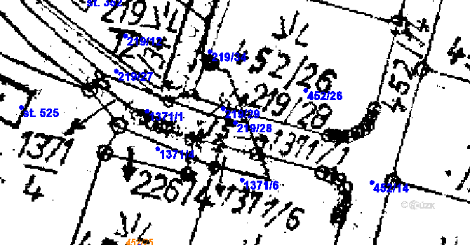 Parcela st. 219/28 v KÚ Markvartice v Podještědí, Katastrální mapa