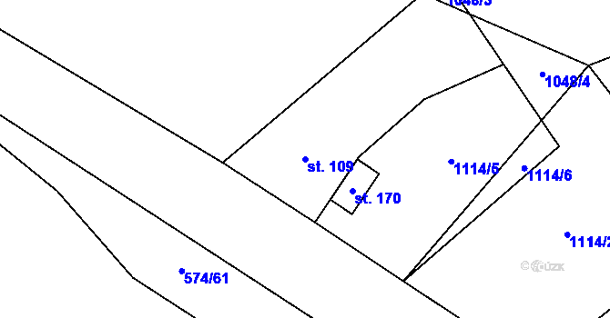Parcela st. 109 v KÚ Jabloňov u Velkého Meziříčí, Katastrální mapa