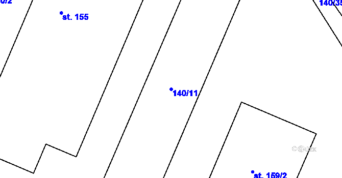 Parcela st. 140/11 v KÚ Jabloňov u Velkého Meziříčí, Katastrální mapa
