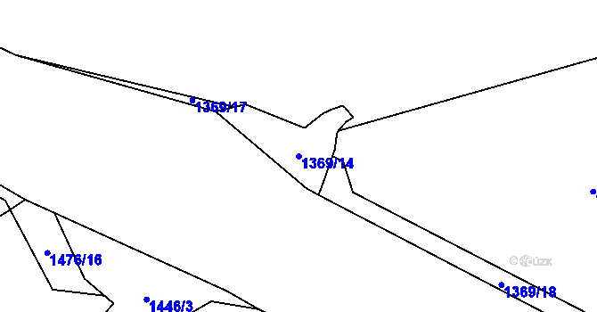 Parcela st. 1369/14 v KÚ Jabloňov u Velkého Meziříčí, Katastrální mapa