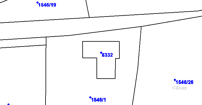 Parcela st. 8332 v KÚ Jablůnka, Katastrální mapa