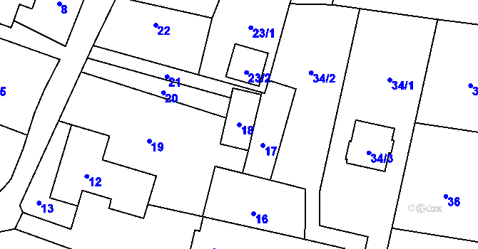 Parcela st. 18 v KÚ Jablůnka, Katastrální mapa