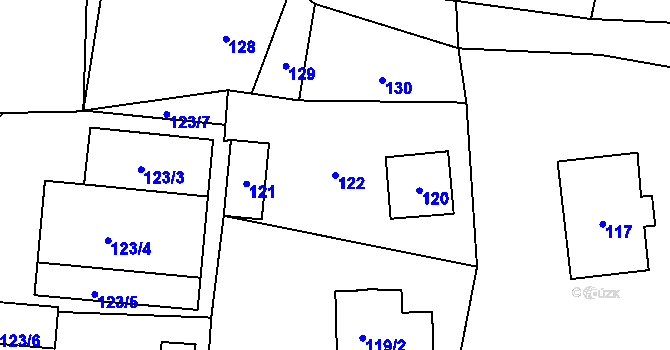 Parcela st. 122 v KÚ Jablůnka, Katastrální mapa