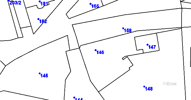 Parcela st. 146 v KÚ Jablůnka, Katastrální mapa