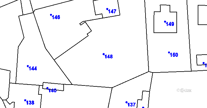 Parcela st. 148 v KÚ Jablůnka, Katastrální mapa