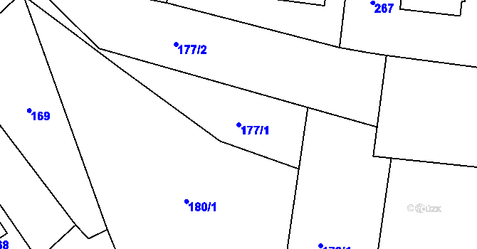 Parcela st. 177/1 v KÚ Jablůnka, Katastrální mapa