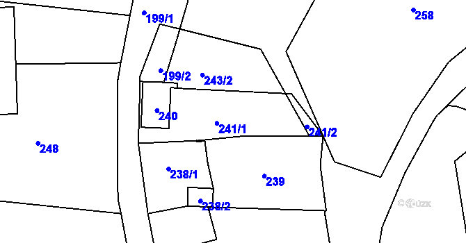 Parcela st. 241 v KÚ Jablůnka, Katastrální mapa