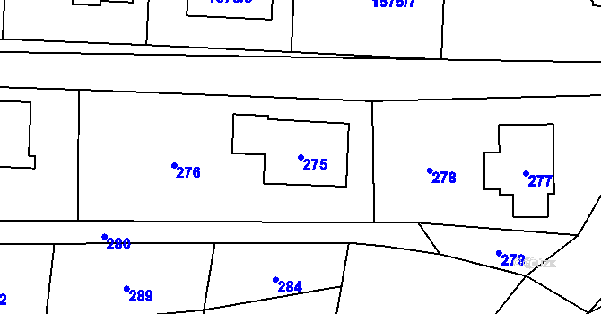 Parcela st. 275 v KÚ Jablůnka, Katastrální mapa