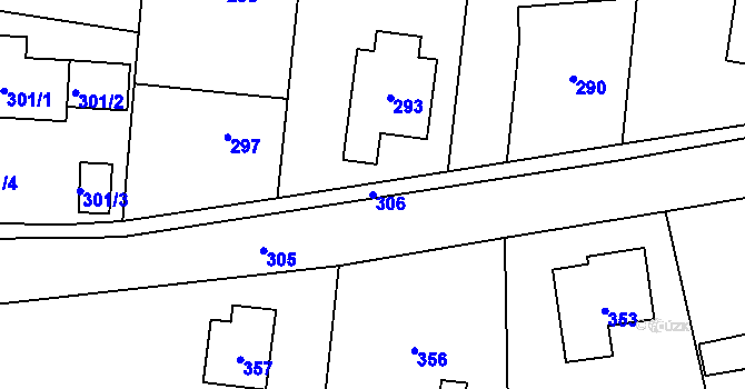 Parcela st. 306 v KÚ Jablůnka, Katastrální mapa