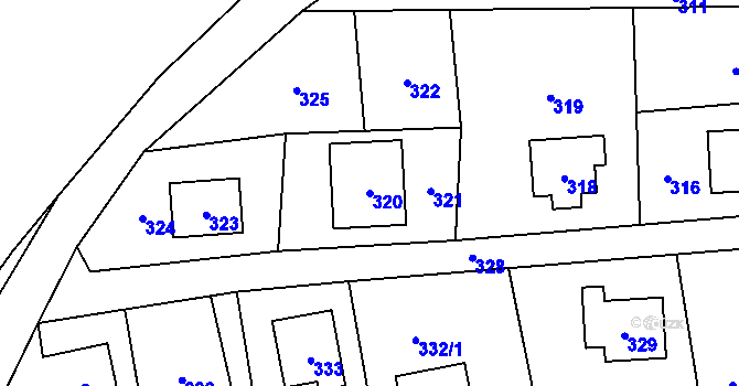 Parcela st. 320 v KÚ Jablůnka, Katastrální mapa