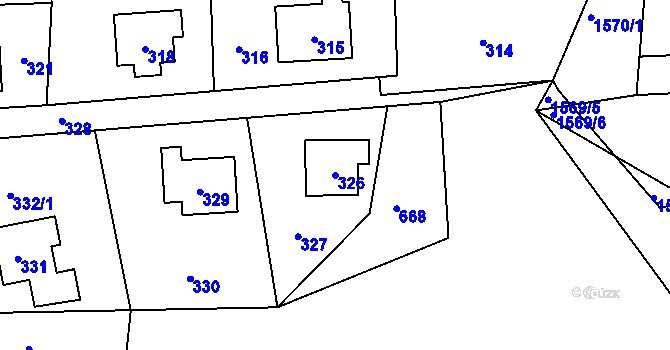 Parcela st. 326 v KÚ Jablůnka, Katastrální mapa