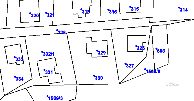 Parcela st. 329 v KÚ Jablůnka, Katastrální mapa