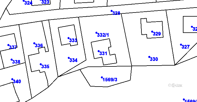 Parcela st. 331 v KÚ Jablůnka, Katastrální mapa