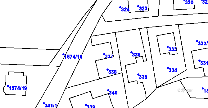 Parcela st. 337 v KÚ Jablůnka, Katastrální mapa