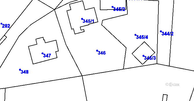 Parcela st. 346 v KÚ Jablůnka, Katastrální mapa