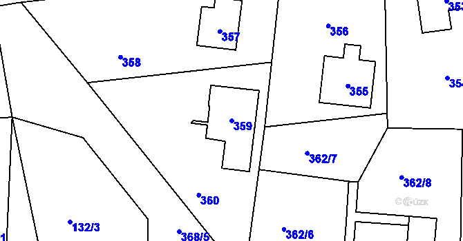 Parcela st. 359 v KÚ Jablůnka, Katastrální mapa