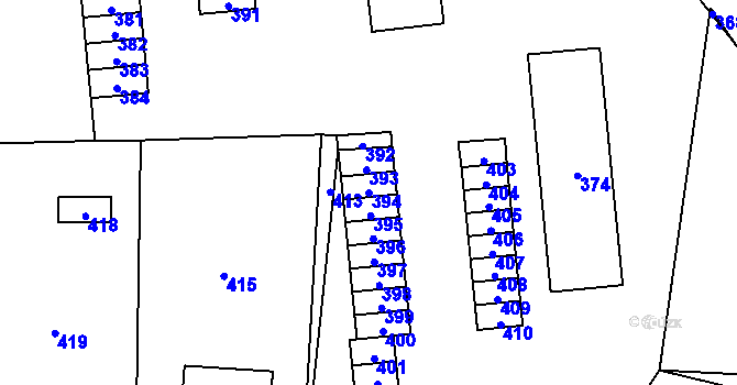 Parcela st. 394 v KÚ Jablůnka, Katastrální mapa