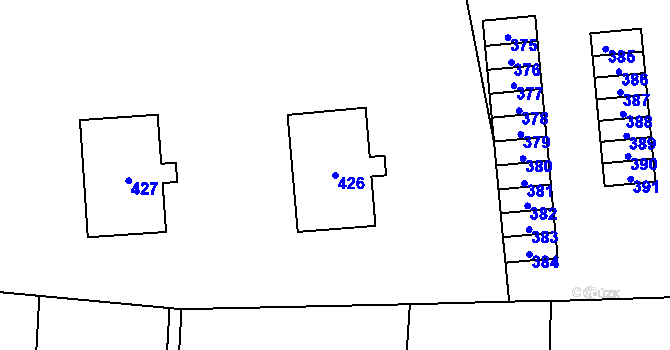 Parcela st. 426 v KÚ Jablůnka, Katastrální mapa