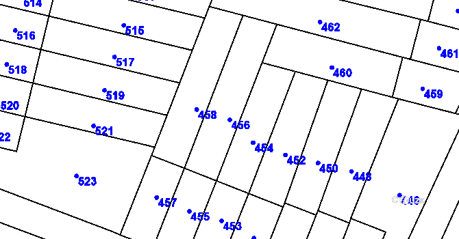 Parcela st. 456 v KÚ Jablůnka, Katastrální mapa