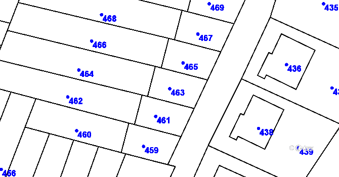 Parcela st. 463 v KÚ Jablůnka, Katastrální mapa