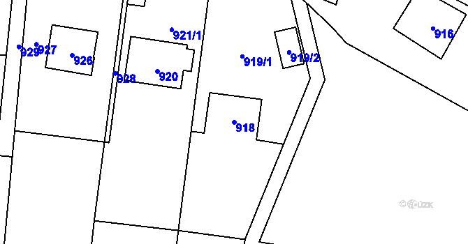 Parcela st. 918 v KÚ Jablůnka, Katastrální mapa