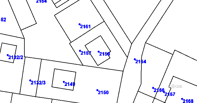 Parcela st. 2158 v KÚ Jablůnka, Katastrální mapa