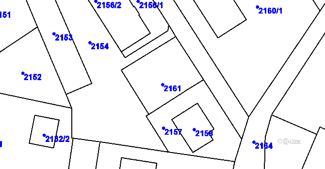 Parcela st. 2161 v KÚ Jablůnka, Katastrální mapa
